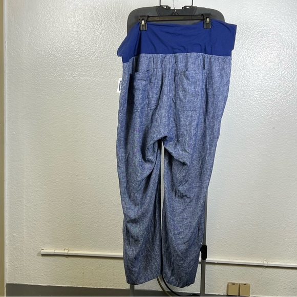 Old Navy Blue Maternity Linen Pants - Picture 3 of 8
